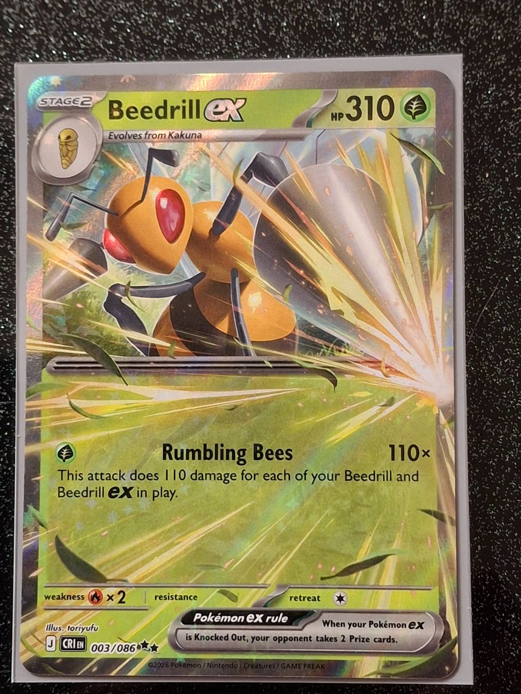 Pokémon Sammelbilder & Trading cards: Wachsendes Chaos / Beedrill ex 003/086 EN – Neu (gemäss Beschreibung) aus Zug von Vorphalak