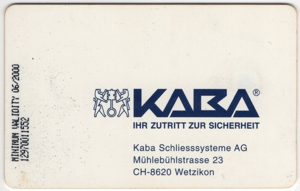 10 CHF KABA Schliessysteme - seltene Firmen Chip-Taxcard | Kaufen auf ...