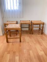 Tabourets en chêne 4 pièces