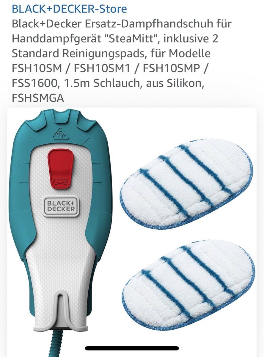 Pulitori a vapore: Black & Decker Dampfhandschuh – Nuovo e nell'imballaggio originale da Frauenfeld venduto da berk39 1