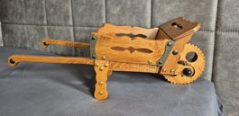 Holz-Schubkarre "Echte Handarbeit", Deko, Top Zustand!