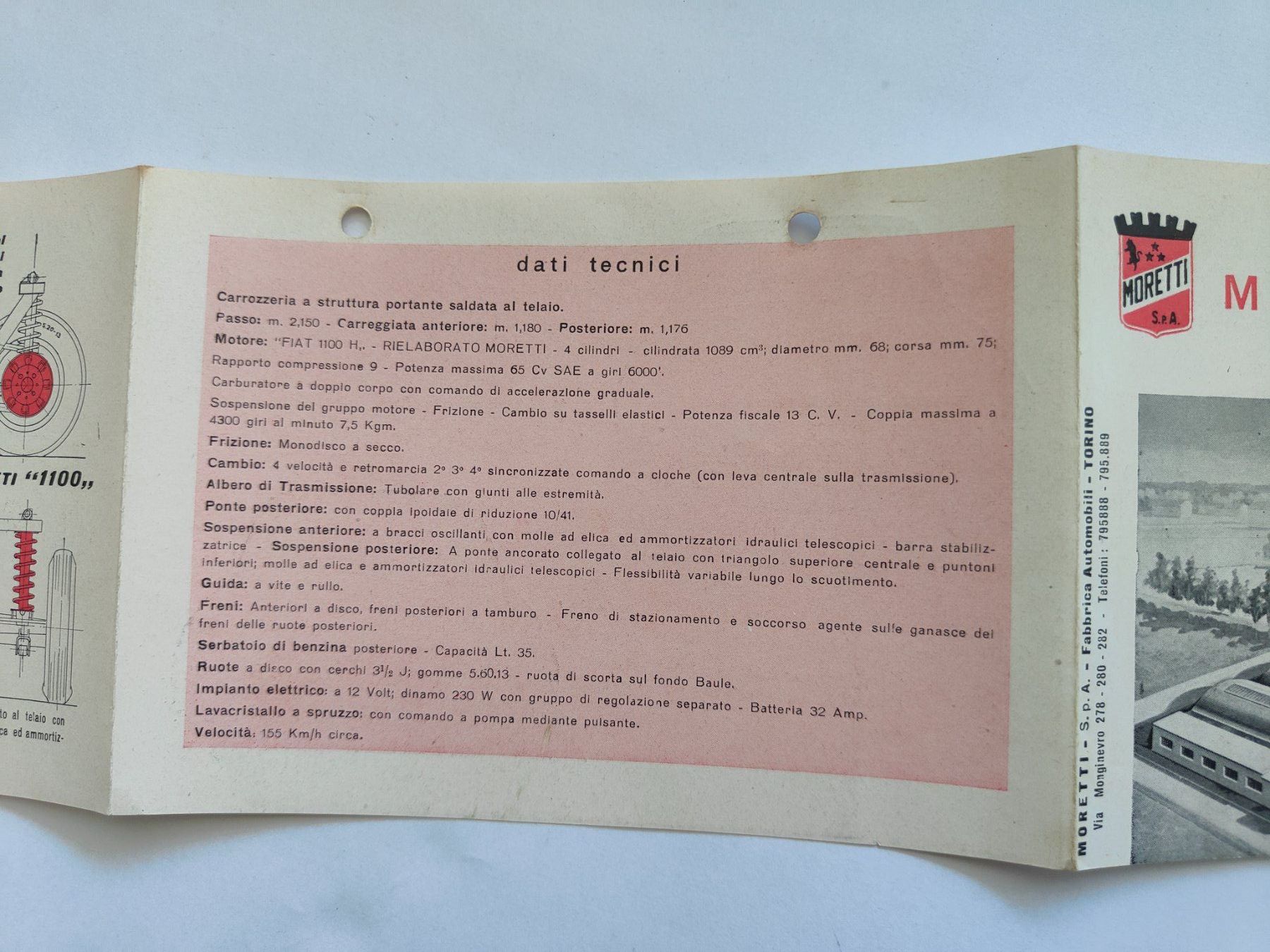 Documents: Moretti 1100 Coupé Spider Prospekt Datenblatt – D'occasion à Langendorf par zvonu161 6