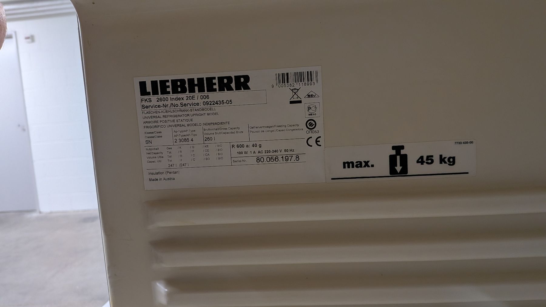 Liebherr Frigoriferi: Kühlschrank Liebherr 247 Liter – Usato da Hedingen venduto da sabdav7 2