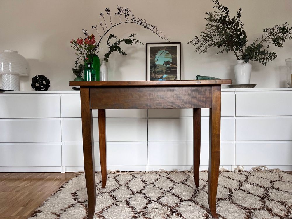 Tisch, dunkles Holz, mit grosser Schublade, antik | Kaufen auf Ricardo