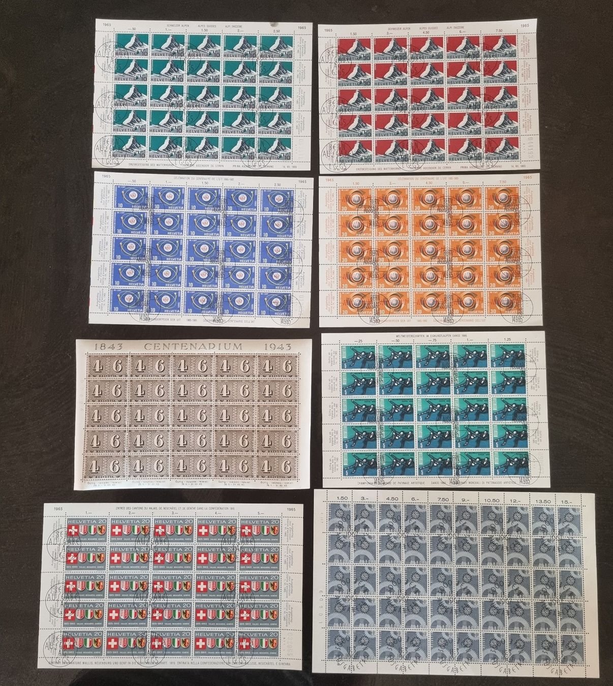 Tutti i francobolli: Lot mit 8 CH Originalbogen, meist ET – Usato da Gümligen venduto da Geniusbuy