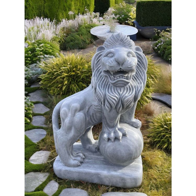 Große Löwen Statue Garten Marmor Stein 1m Gartenskulptur Kaufen auf