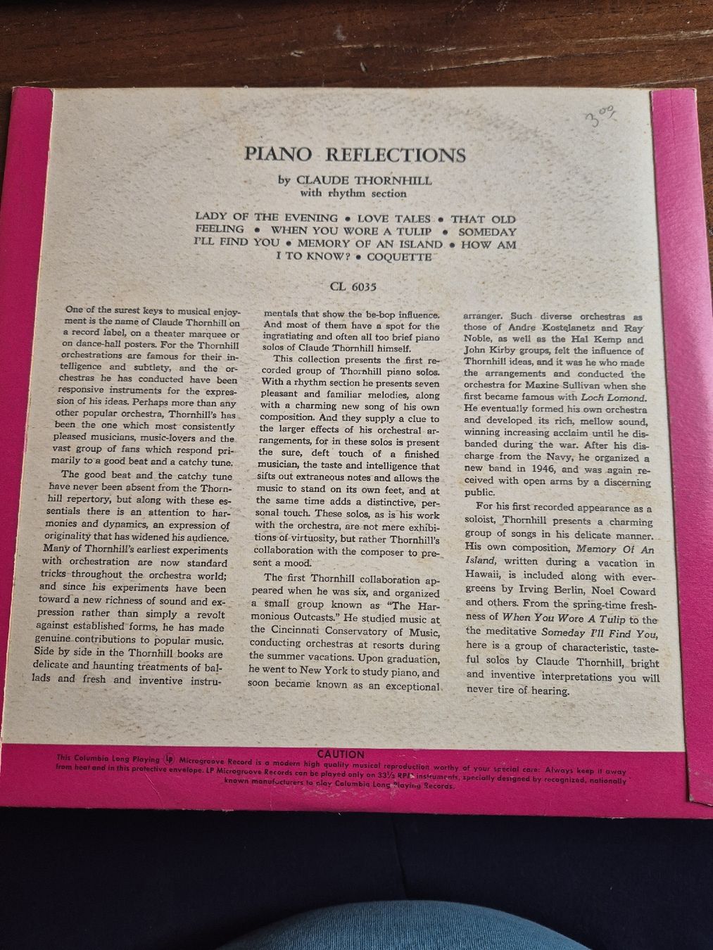 Dischi in vinile: Claude Thornhill - Piano Reflections Schallplatte  – Usato da Grandval venduto da JeroenK 1