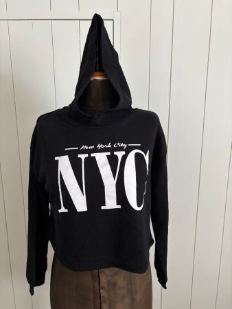 H&M cropped Langarm Hoodie schwarz - Grösse 146/152