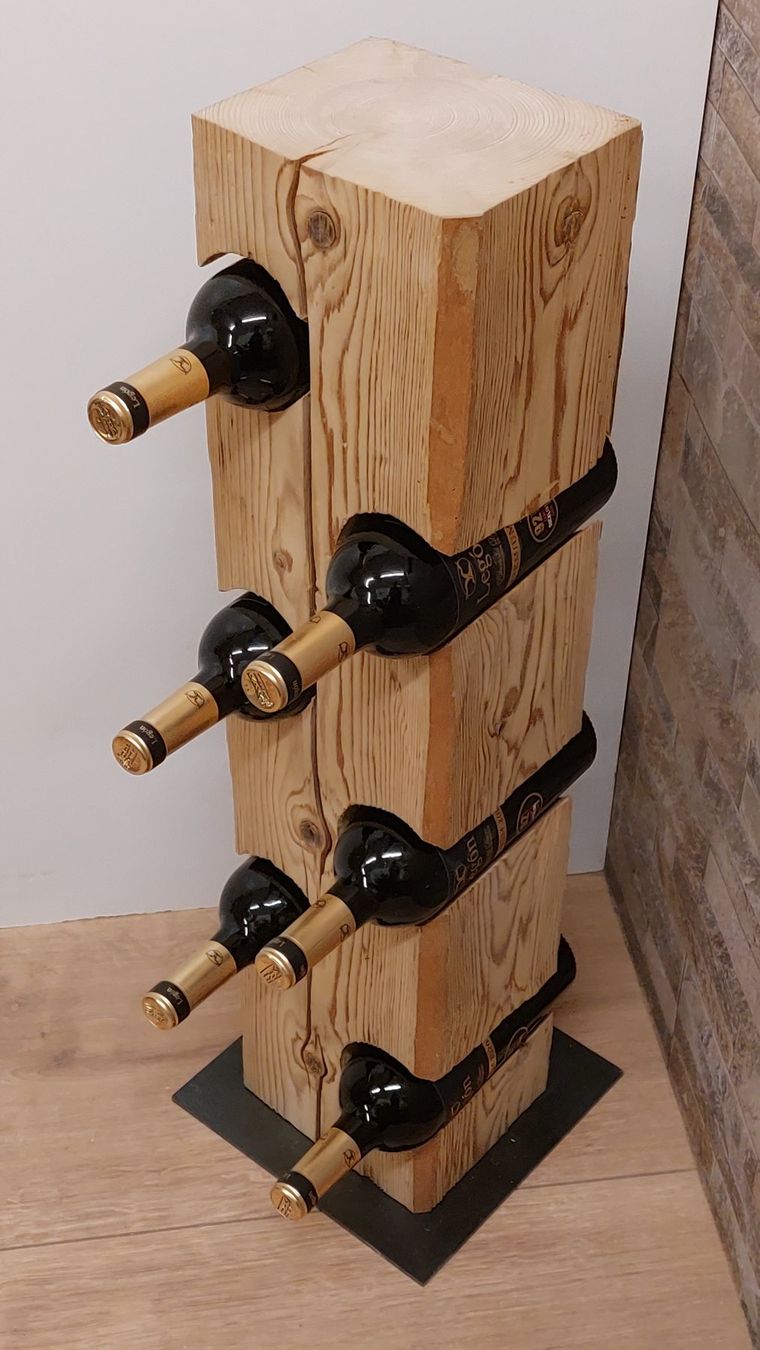 Portabottiglie: Weinständer aus einem schönen Altholzbalken – Nuovo e nell'imballaggio originale da Egnach venduto da Oldwoodstyle 1
