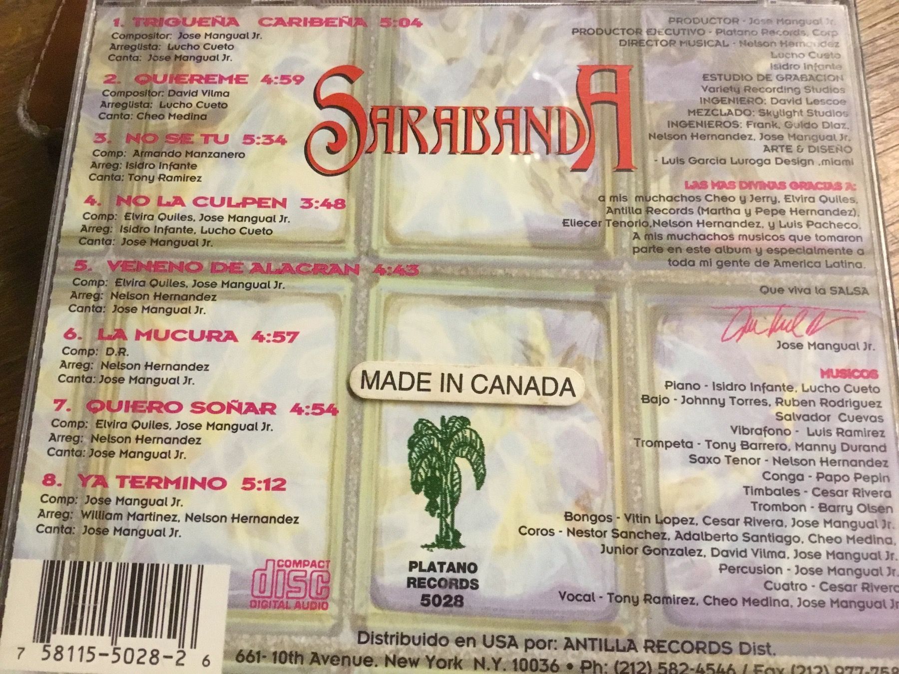 CD: Saraband "No Se" CD – Usato da Thierachern venduto da sweden08 1