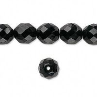 10 Perlen Glas facettiert 10mm schwarz
