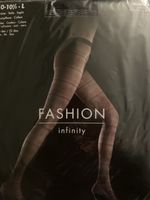 Fashion Infinity Damen Strumpfhose Gr. L, schwarz gestreift