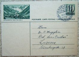 BILDPOSTKARTE LÖTSCHENTAL 1951
