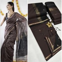 Schoko-Braun Cotton Saree