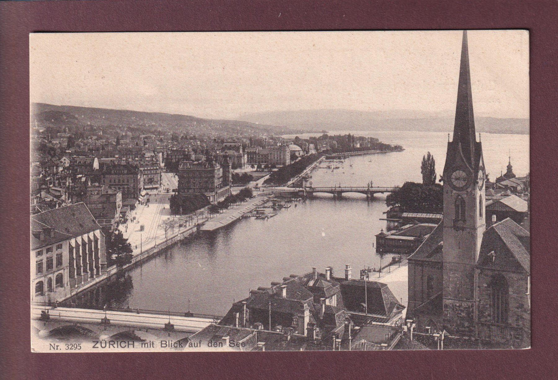 Cartoline postali: ZÜRICH - Blick auf den See – Usato da Pully venduto da nicecards