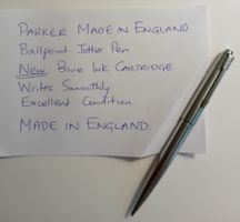 Vintage MADE IN ENGLAND PARKER Stainless Steel Ballpoint Pen