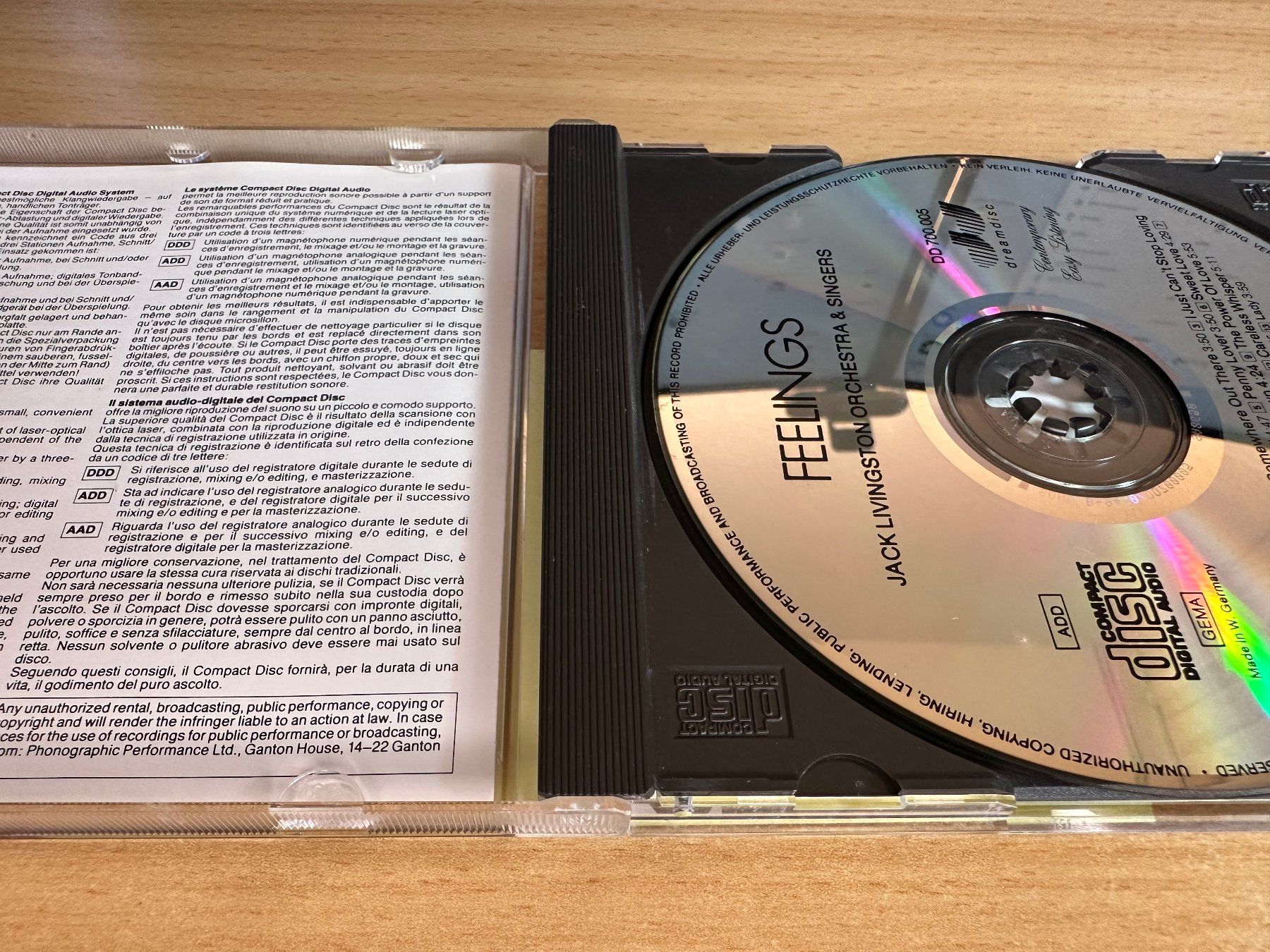 CD: Feelings (Songs For Lovers) – Usato da Rikon im Tösstal venduto da Alpenmutz 2