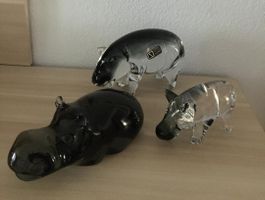 3-teilige Sammlung aus Murano Figuren, Nilpferde, Top!