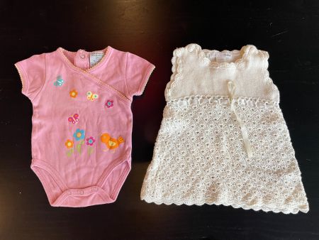 Lot Robe Blanche + Body Bébé T 56