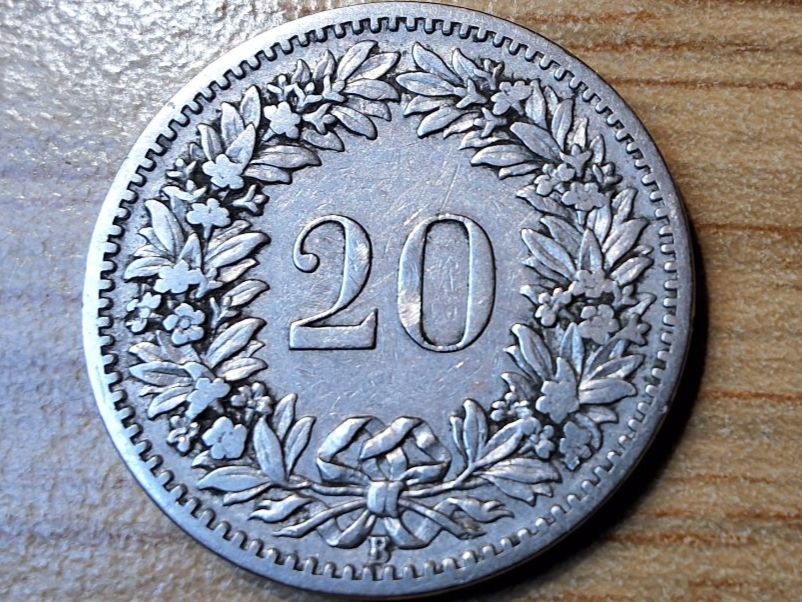 Tutti le monete: 20 Rappen 1887 – Usato da Münchenstein venduto da purbach1 9