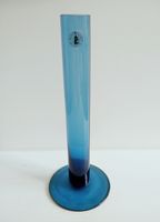 Vintage IKEA Glasvase Blau Handmade Quality Bud Vase 23,5 cm