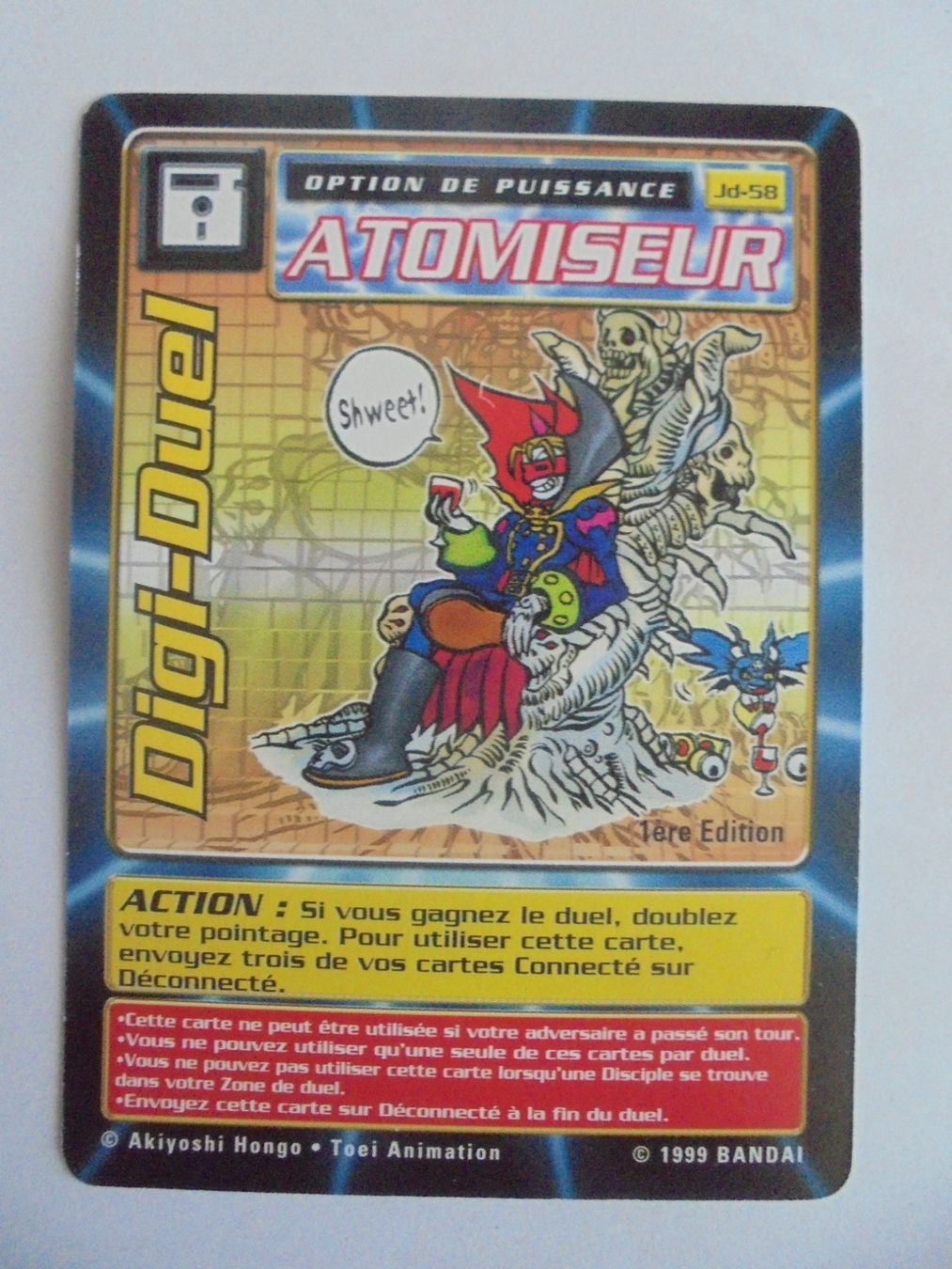 Bandai Carte collezionabili: DIGIMON " Digi-Duel Atomiseur Jd-58 " 1ère édition 1999 – Usato da Crissier venduto da Promopost