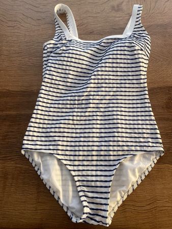 SALTABAD BADEHOSE/BADEANZUG GR.40/M weiss/blau gestreift