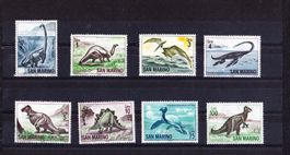 San Marino 1965, prähist. Tiere, Teilserie postfrisch