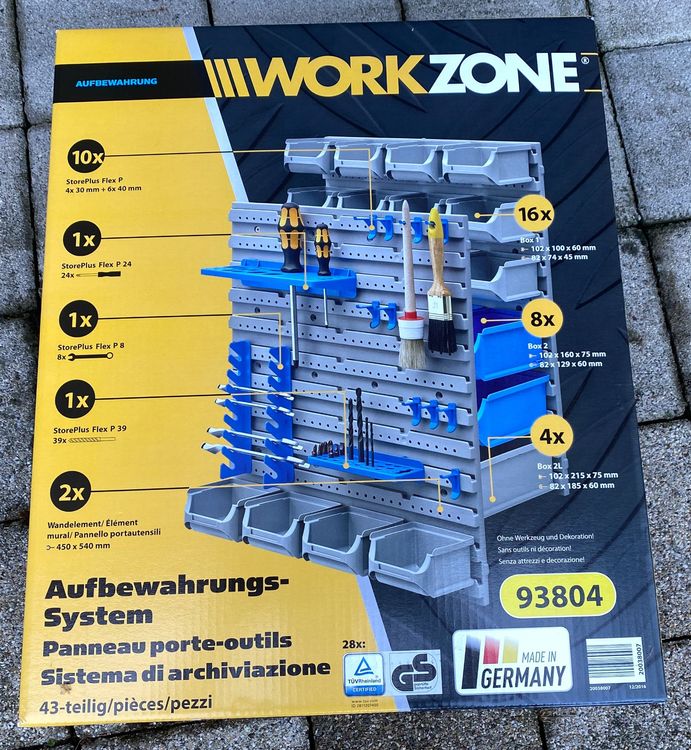Workzone Aufbewahrungssystem Werkzeughalterung 43-teilig (Neu und ...