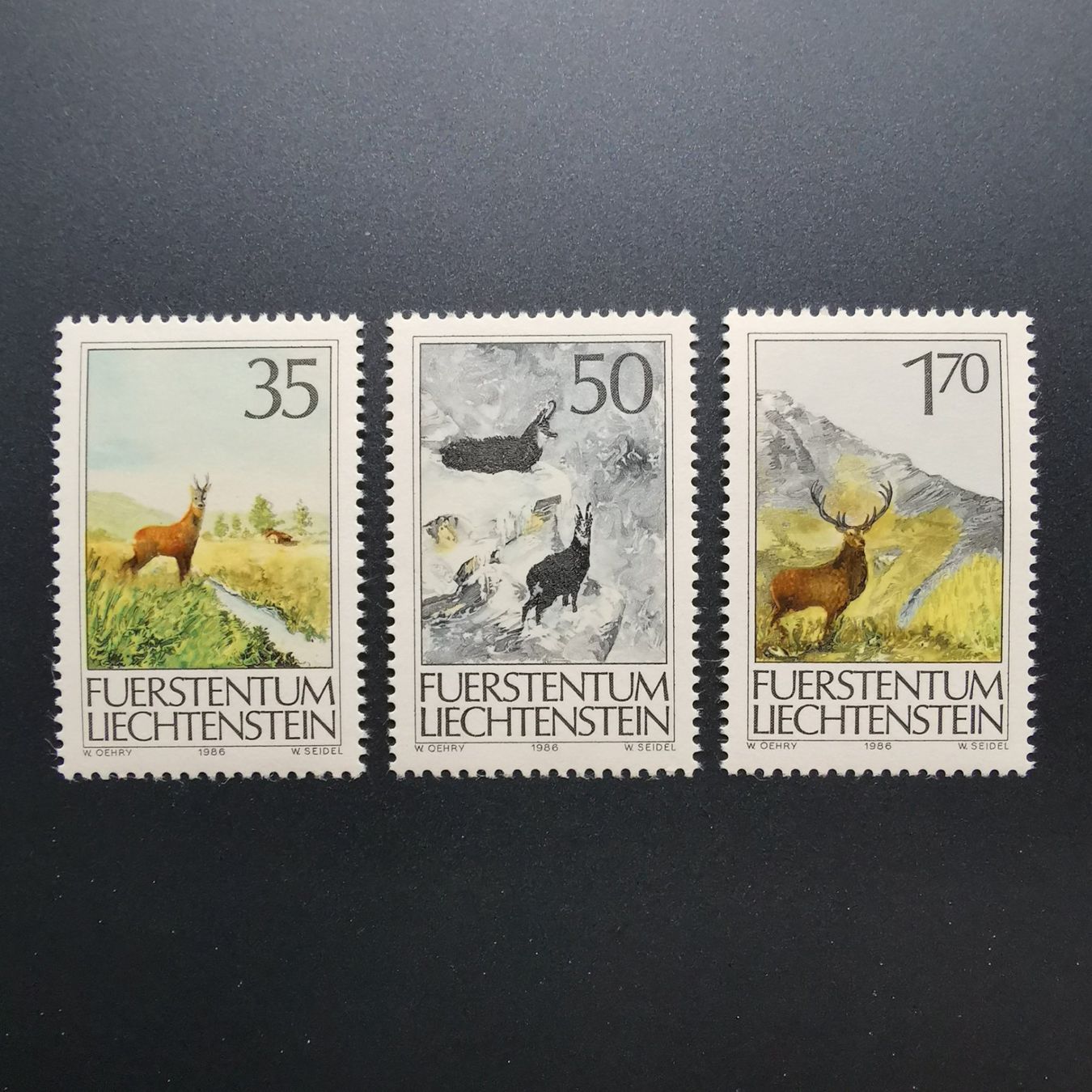 Tutti i francobolli: Liechtenstein Serie Jagd, 1986 ** – Nuovo (secondo la descrizione) da Gümligen venduto da Fairseriver
