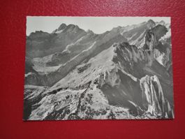Berggasthaus Schäfler mit Altmann und Säntis s/w Karte