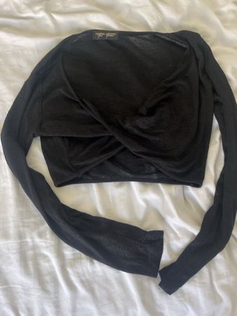Haut Tout feuTout Femme noir croisé manches longues 