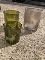 3er Set Windlichter mit Hirschmotiv, Herbstdeko!