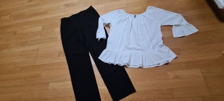 Herziges Blüsli und elegante schwarze Hose gr.38