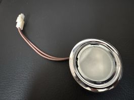 Einbauleuchte rund Chrom mit Kabel und Stecker 12 Volt