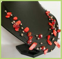 SALE HANDMADE HALSKETTE PERLENKETTE PERLMUTT PERLEN