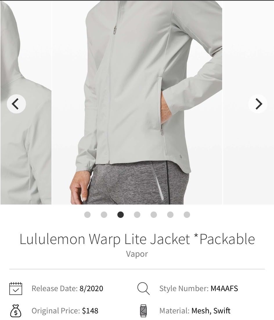 Lululemon Jacken: Lululemon Jacket Packable Vapor Swift Hooded, size M – Gebraucht aus Andermatt von stark19 1