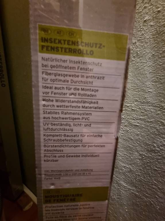 Altro per la casa: Insektenschutz-Fensterrollos – Nuovo e nell'imballaggio originale da Sempach venduto da JaMa12 3