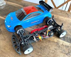 Voiture RC compétition 1/10 HB Racing – Châssis Carbone HPI