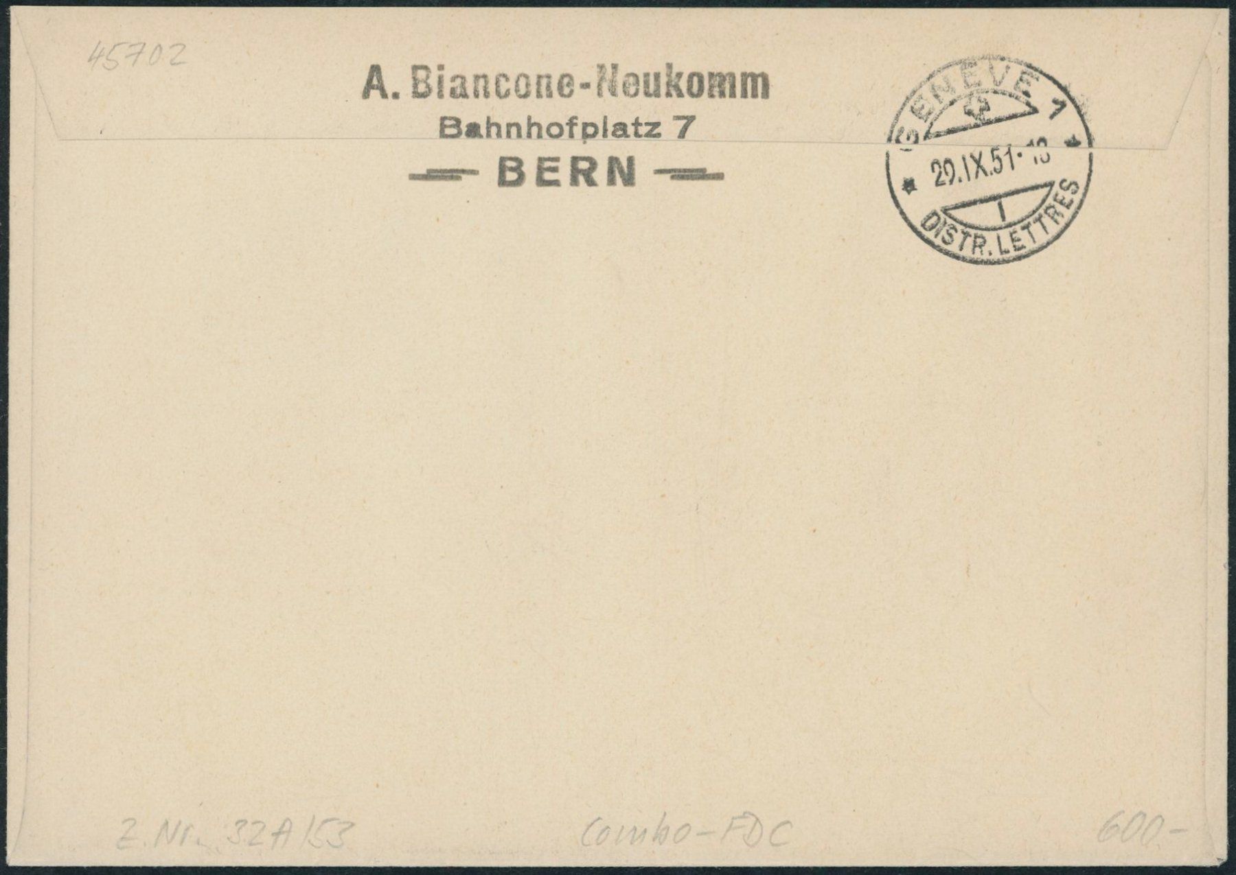 Tutti i francobolli: 1951 - Lunaba - Blockausschnitte - ET - Combo-FDC – Usato da Schindellegi venduto da leecollect 1