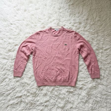 Pull Lacoste homme rose coupe fit 100% coton Très bon état