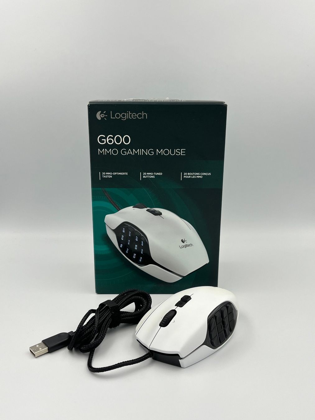Logitech Maus: LOGITECH G600 MMO Gaming Mouse weiss – Gebraucht aus Basel von Xani