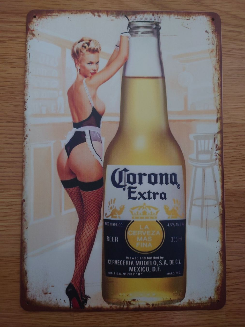 Insegne: Plaque en métal Vintage Corona – Nuovo e nell'imballaggio originale da St-Léonard venduto da wric48