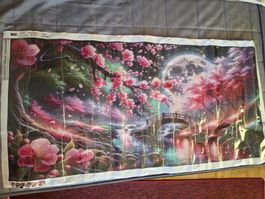 Diamantmalerei Kirschblüte mit Vollmond neu 100x50cm