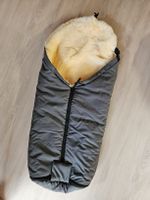 Fusssack Grau mit Lammfell Innenfutter und Reisverschluss