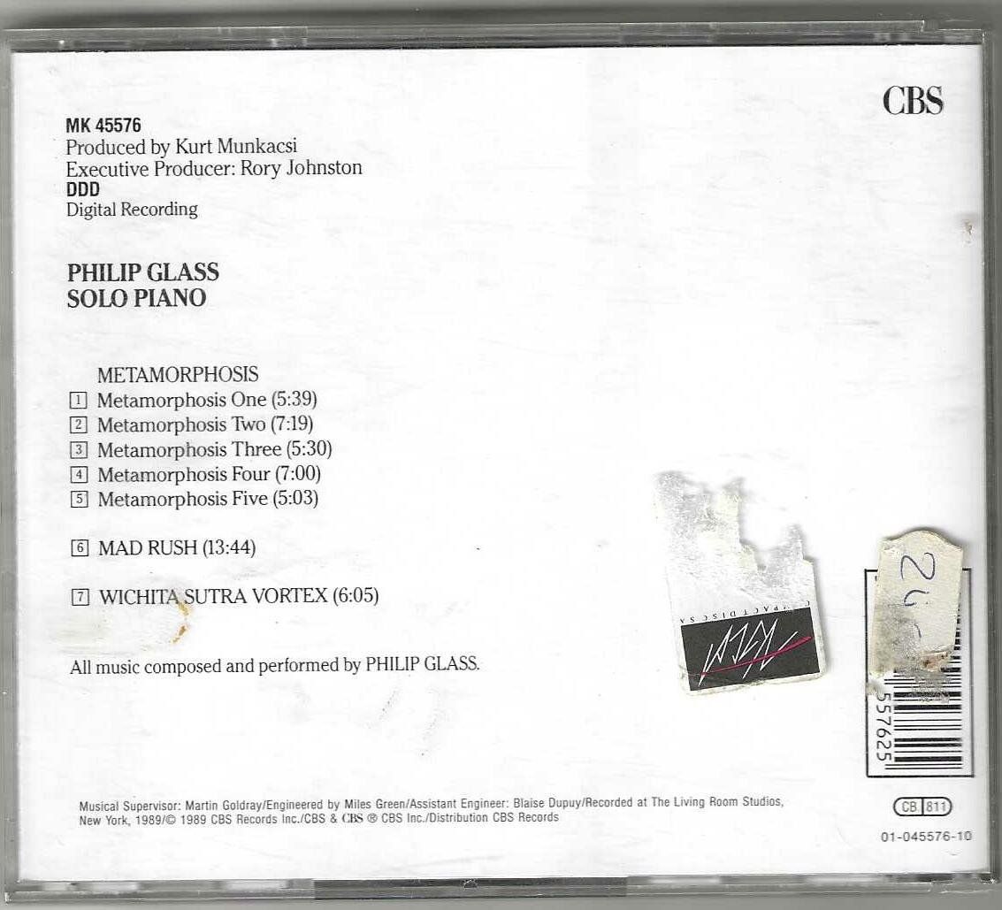 CD: Philip Glass - Solo Piano – Usato da Genève venduto da CDLPBookS 1