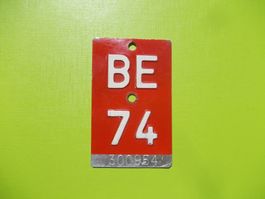 Velonummer / Fahrradnummer BE 74