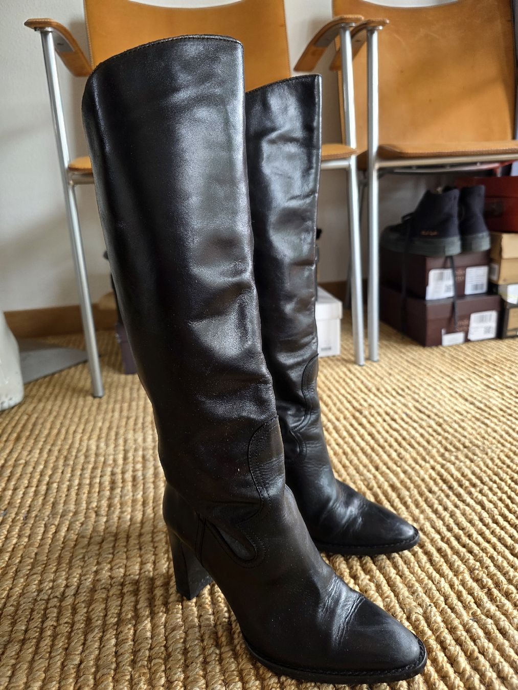Zara Scarpe da donna: Stivali in pelle neraTg. 38 – Usato da Massagno venduto da let_6pgs 1