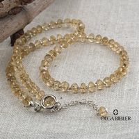 Collier aus Citrin und Silber - 45 cm
