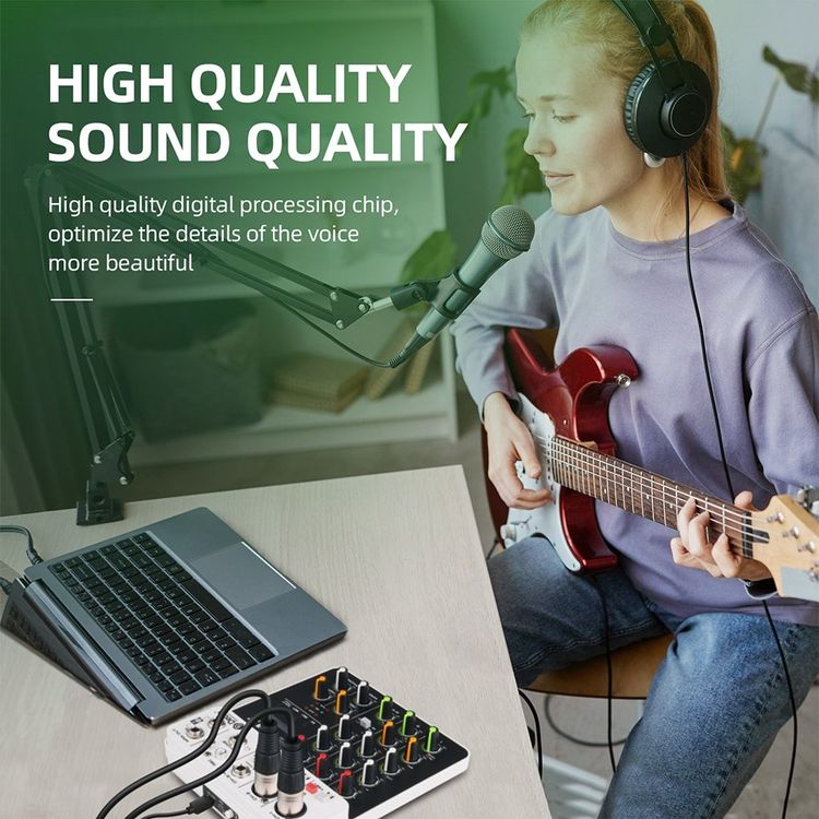 Console di mixaggio: PC-Aufnahme-Mischpult 4 Kanäle Bluetooth Audio-Interface – Nuovo e nell'imballaggio originale da Genève venduto da Top-Trend 2